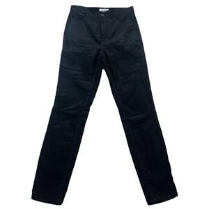 Ann Taylor Loft Modern Skinny Pants Womens 4 Black Velvet Velour Casual Stretchy